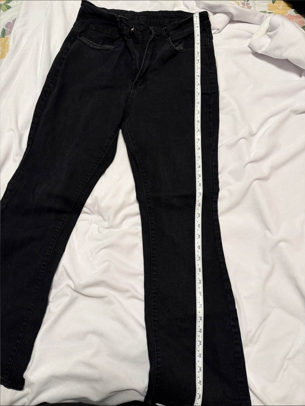 SHEIN washed Black Flare & Wide Leg Jeans